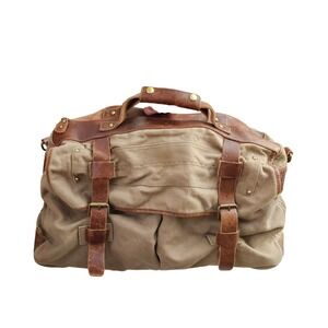 Rawlings Tan‎ Canvas Brown Leather Duffle Bag Weekender The Finest In The Field